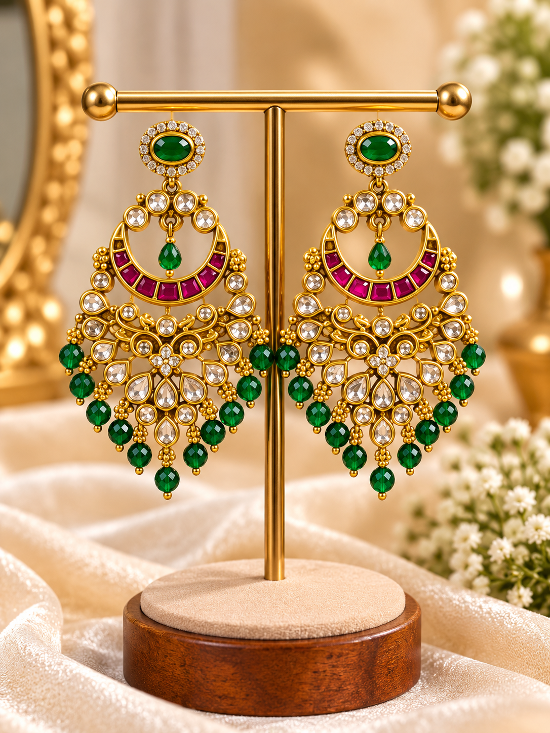 Amber Pearl Earring