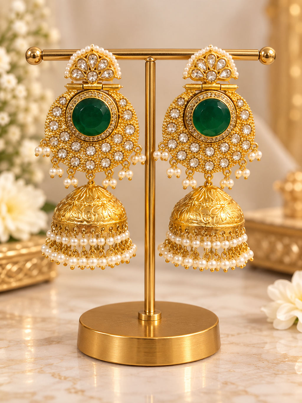 Gemstone Ghongroo Earrings