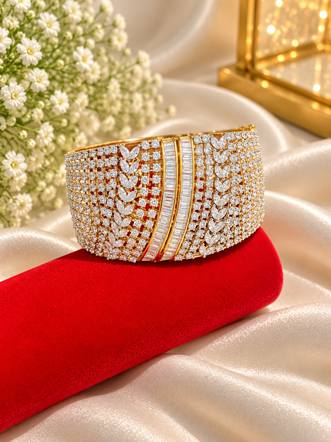 Floral kundan Bracetet