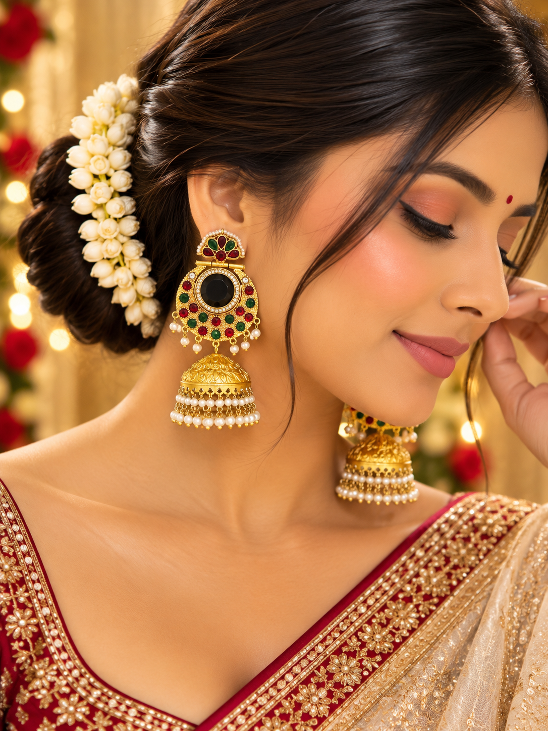 Gemstone Ghongroo Earrings