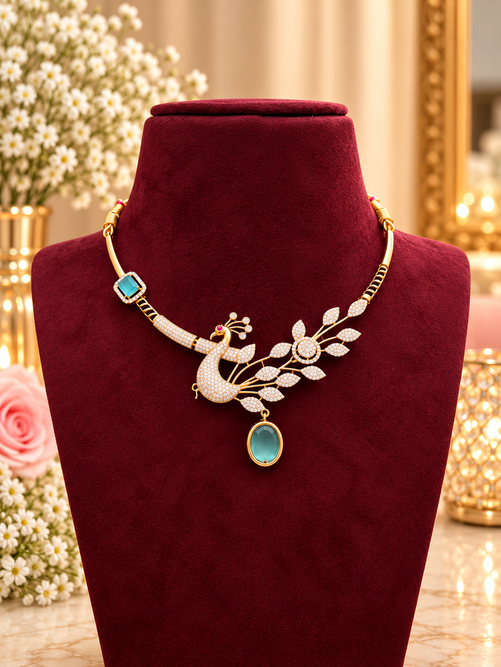 Peacock neck set