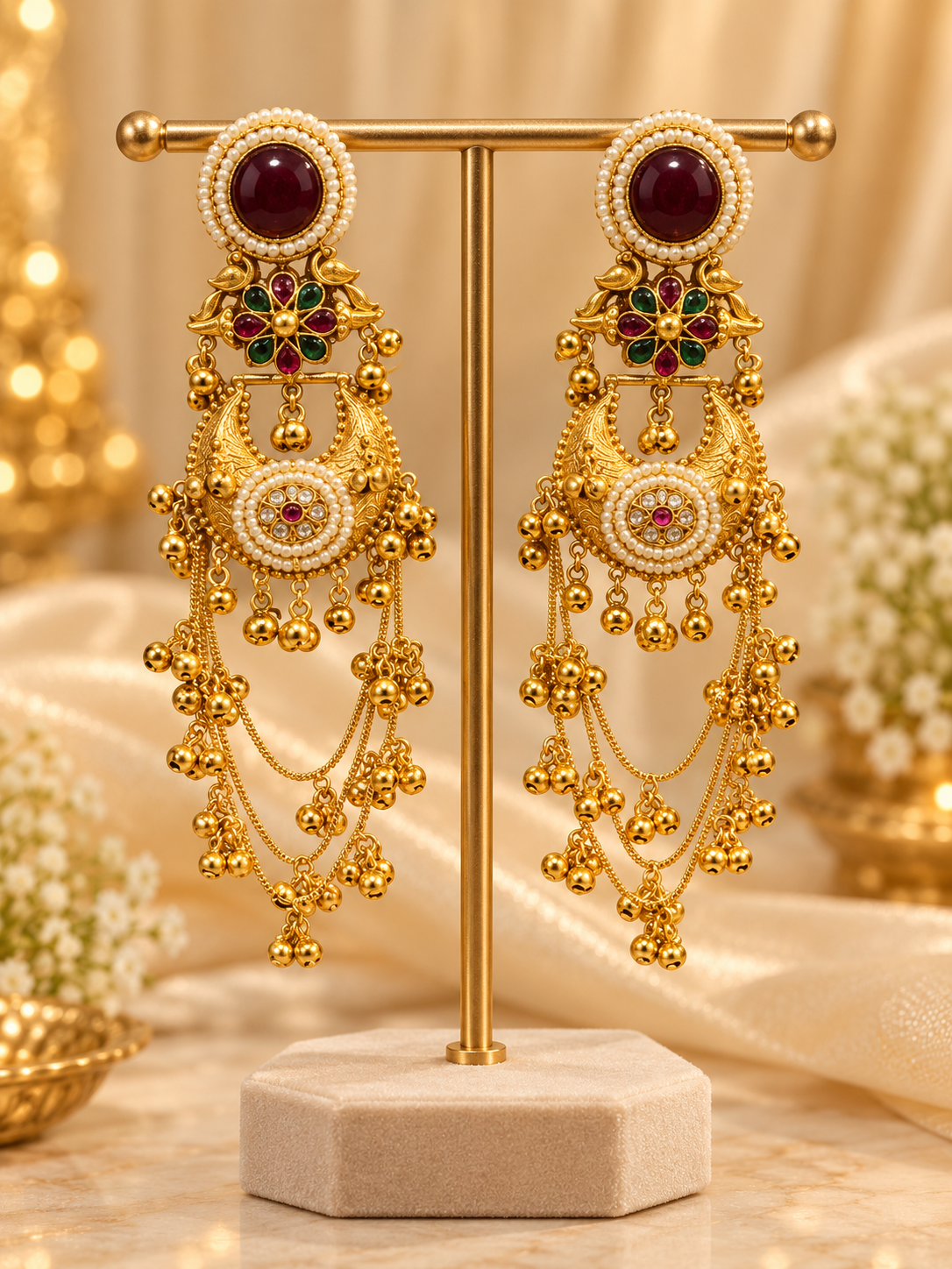 Traditional Multi-Stone Earrings